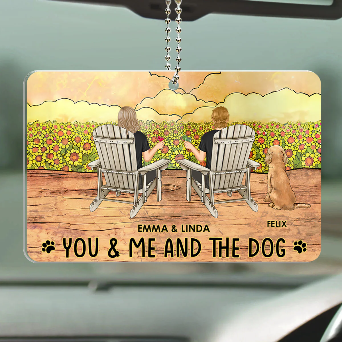 You, Me And Our Pets - Personalized Custom Car Ornament - Image 3