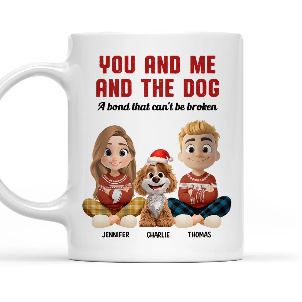 You Me And The Dog Snow Ver - Personalized Custom Coffee Mug