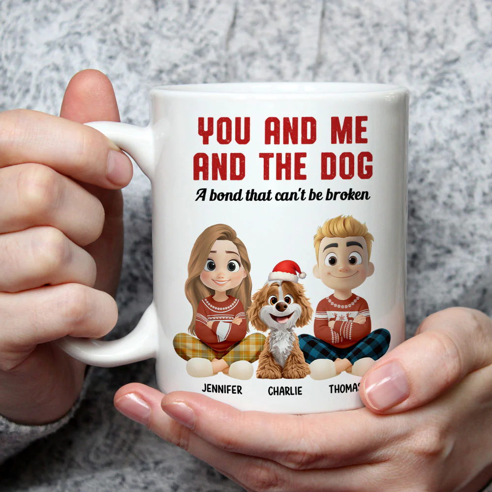 You Me And The Dog Snow Ver - Personalized Custom Coffee Mug - Image 2