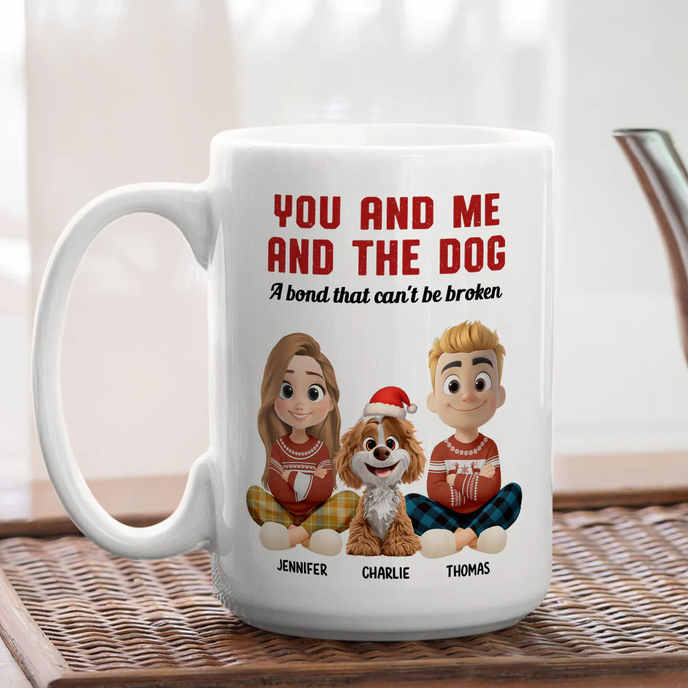 You Me And The Dog Snow Ver - Personalized Custom Coffee Mug - Image 4