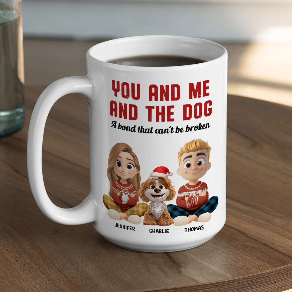 You Me And The Dog Snow Ver - Personalized Custom Coffee Mug - Image 5