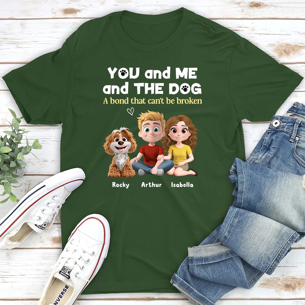 You Me And The Dog Version 2 - Personalized Custom Unisex T-Shirt - Image 5