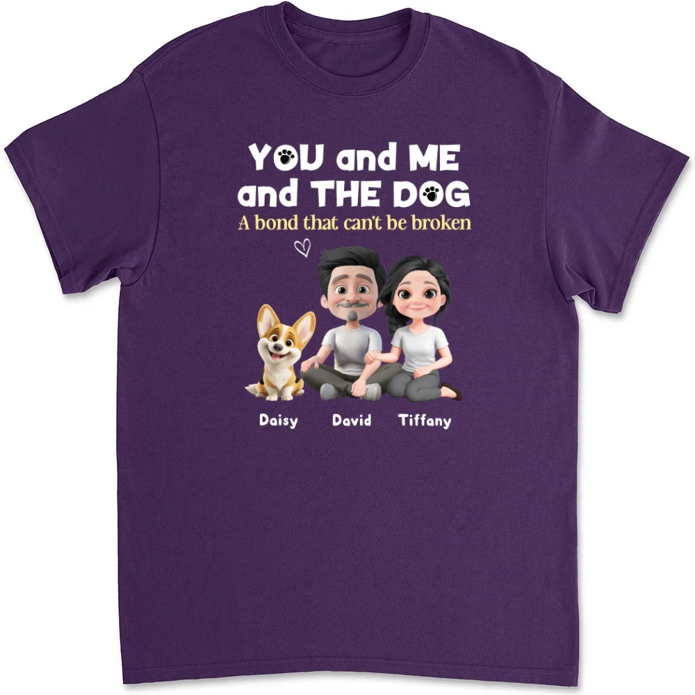 You Me And The Dog Version 2 - Personalized Custom Unisex T-Shirt - Image 9