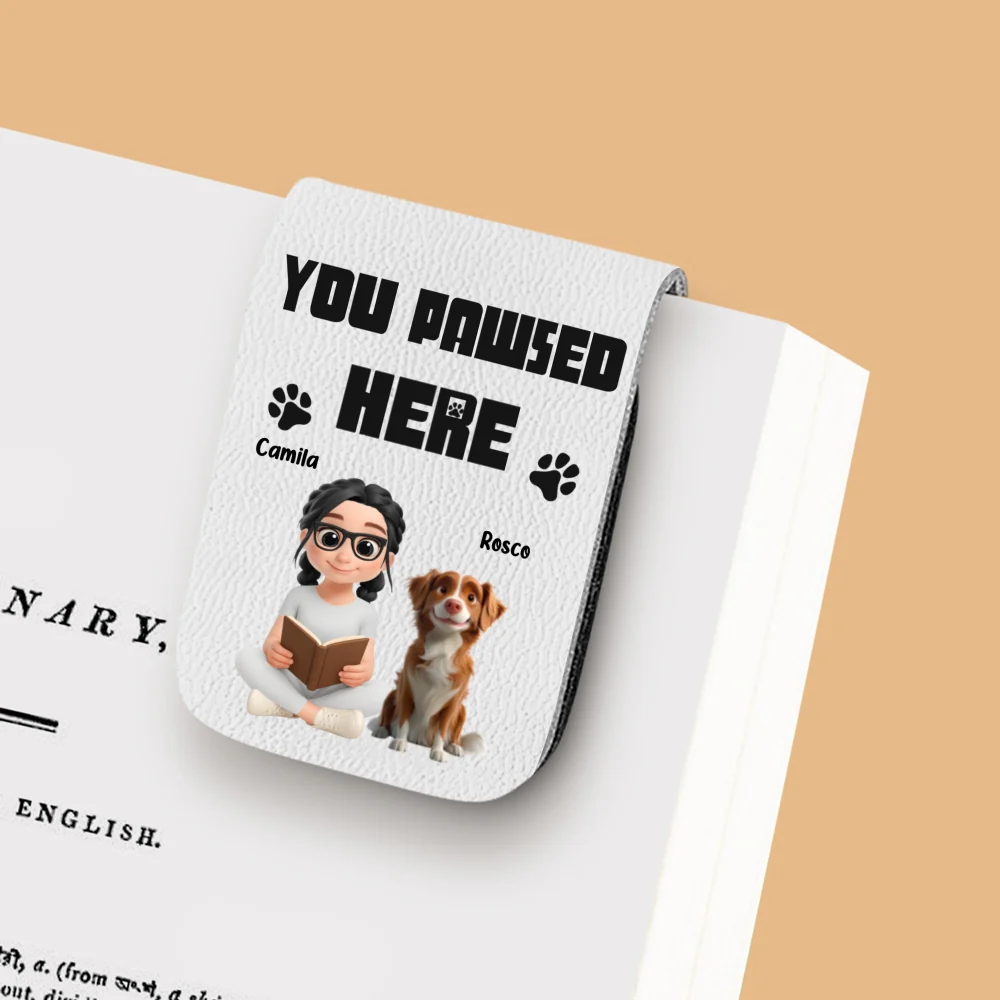 You Pawsed Here Fur Ver 2 - Personalized Custom Leather Bookmark - Image 10