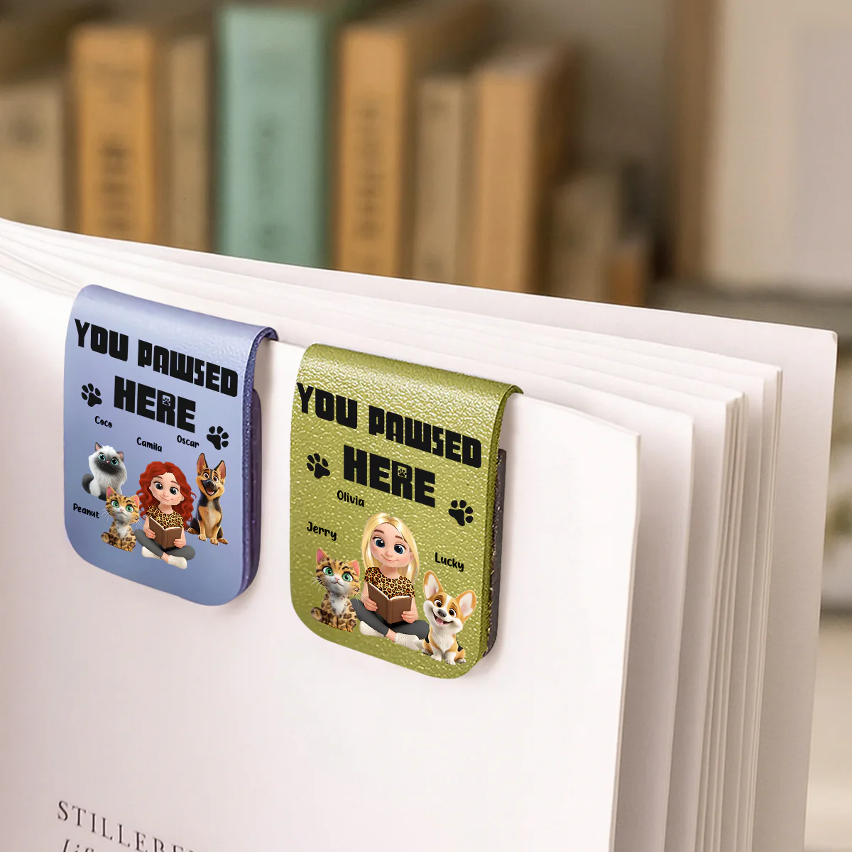 You Pawsed Here Fur Ver 2 - Personalized Custom Leather Bookmark - Image 3