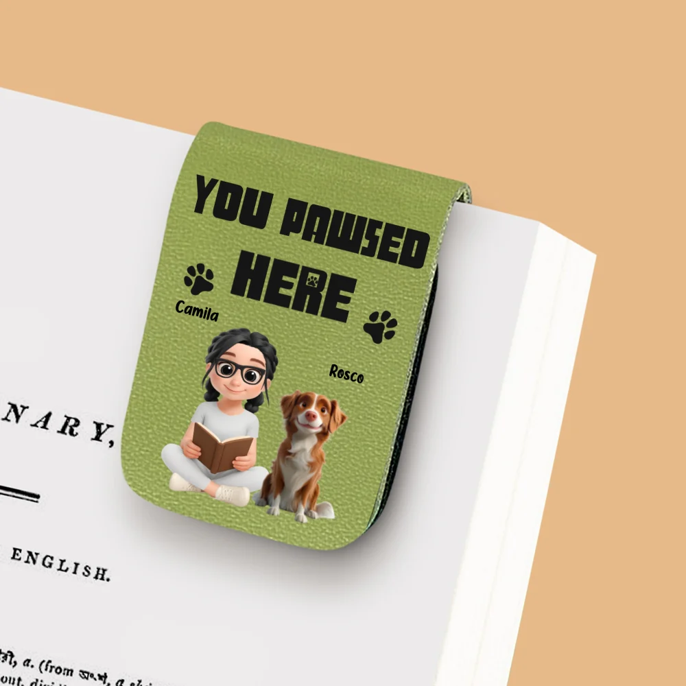 You Pawsed Here Fur Ver 2 - Personalized Custom Leather Bookmark - Image 8