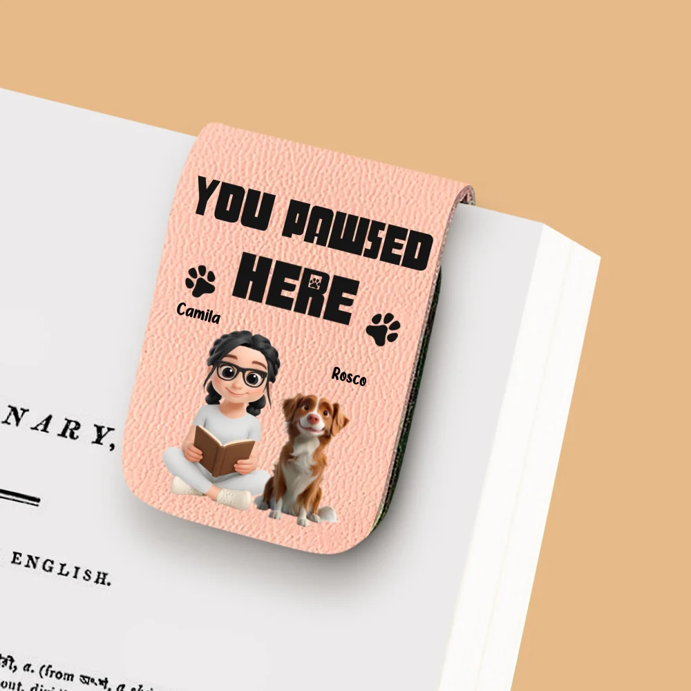 You Pawsed Here Fur Ver 2 - Personalized Custom Leather Bookmark - Image 9