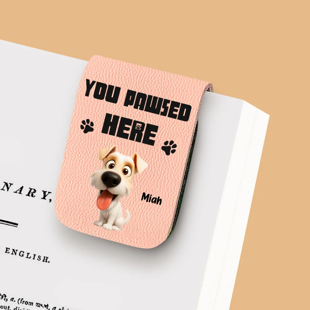 You Pawsed Here - Personalized Custom Leather Bookmark - Image 10