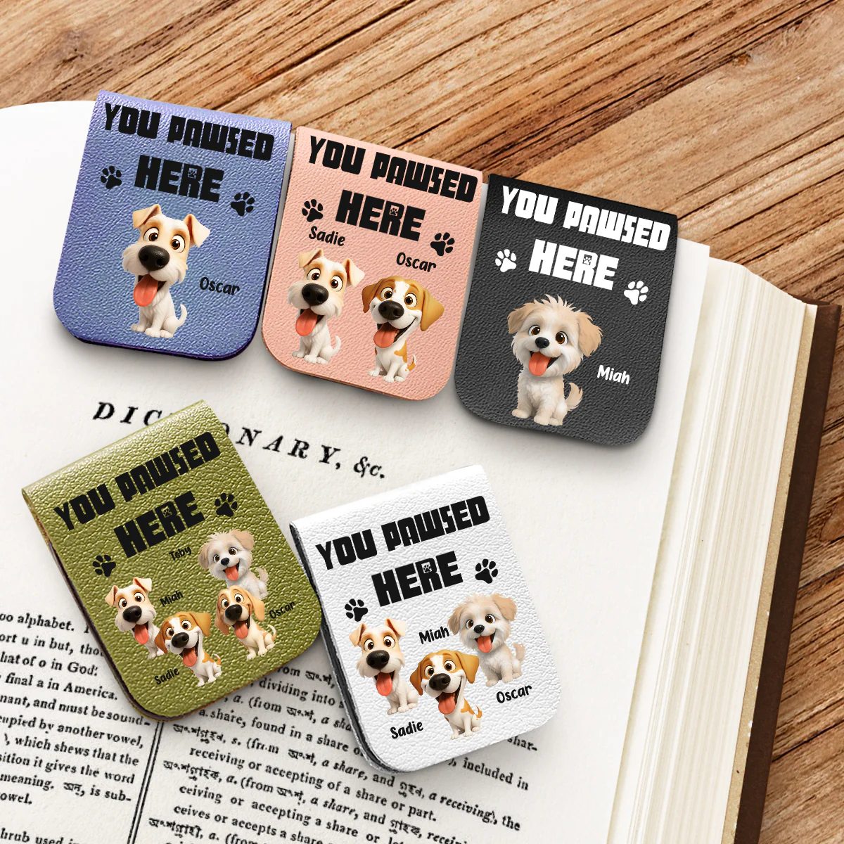 You Pawsed Here - Personalized Custom Leather Bookmark - Image 2