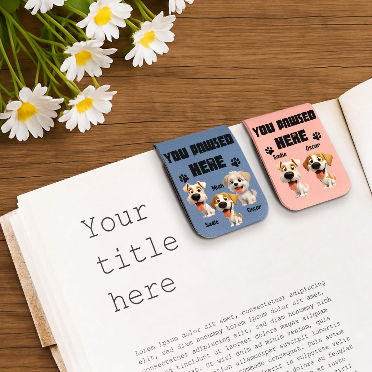 You Pawsed Here - Personalized Custom Leather Bookmark - Image 3