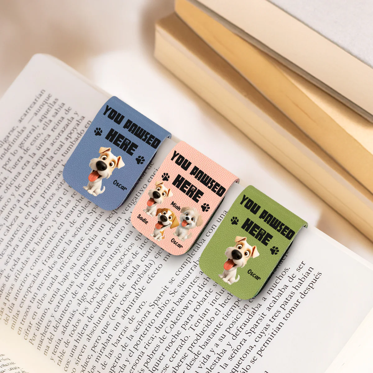 You Pawsed Here - Personalized Custom Leather Bookmark - Image 4