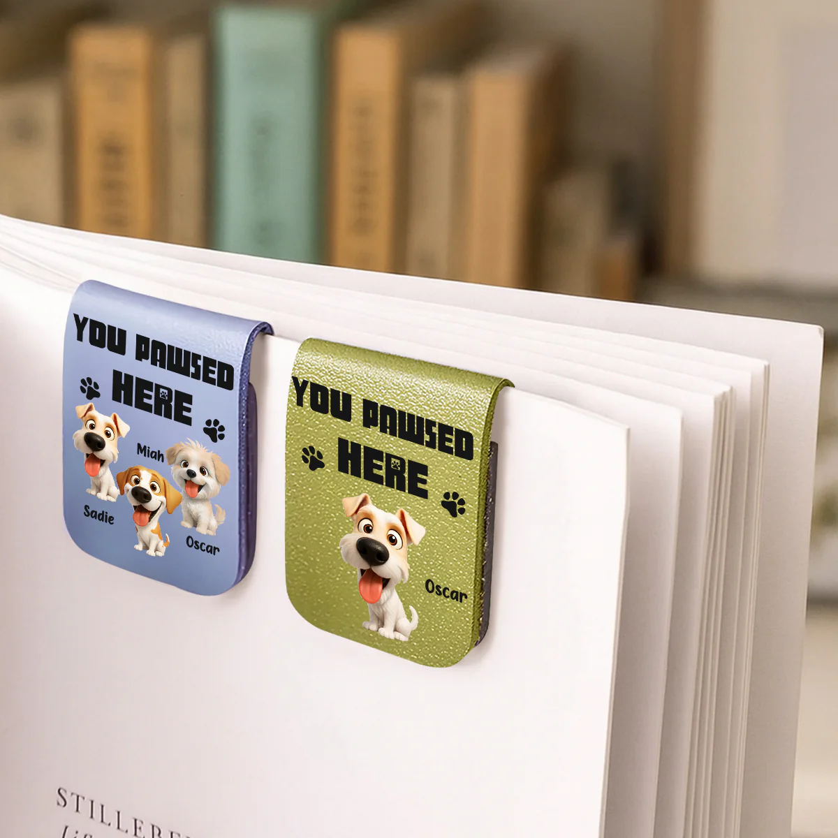 You Pawsed Here - Personalized Custom Leather Bookmark - Image 5