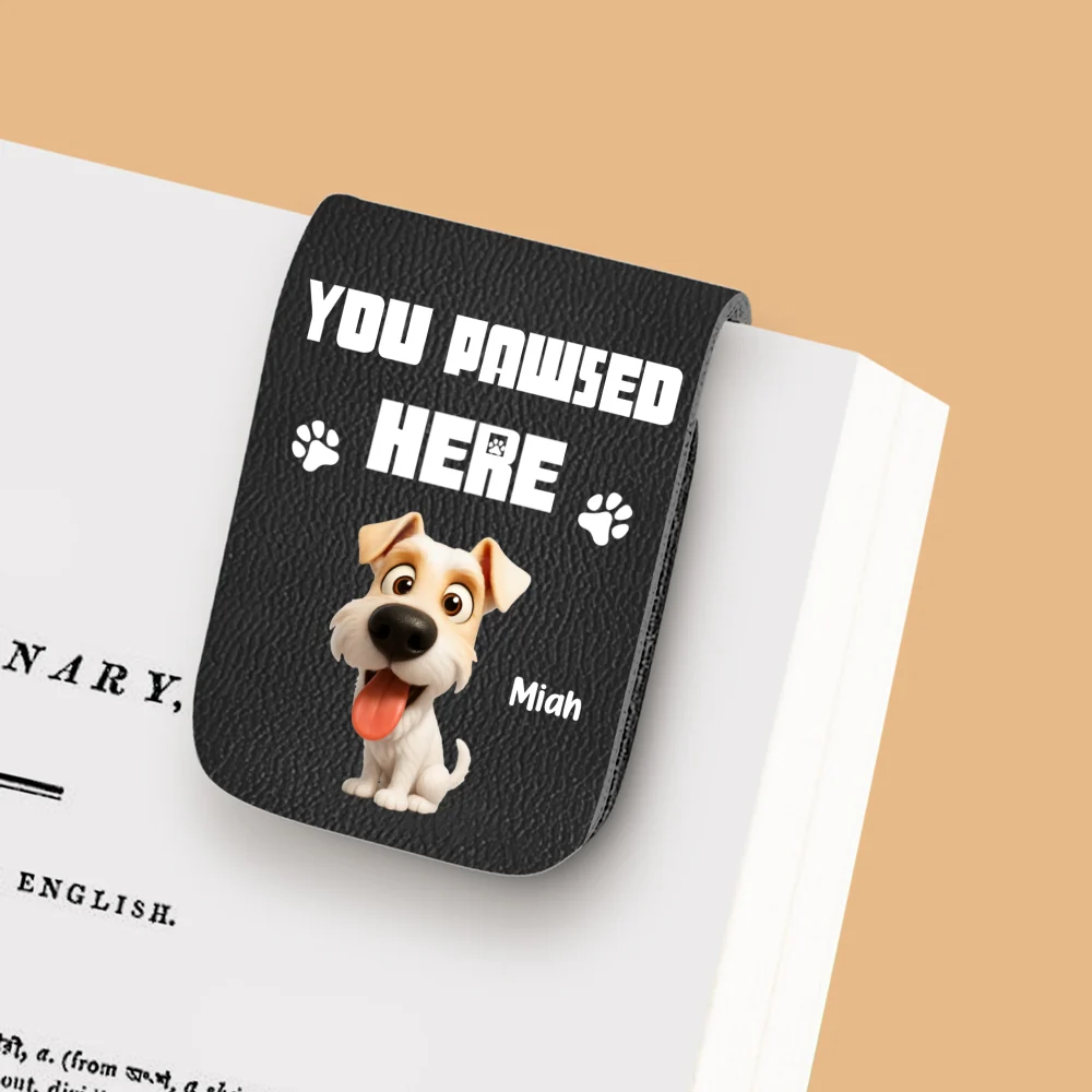 You Pawsed Here - Personalized Custom Leather Bookmark - Image 7