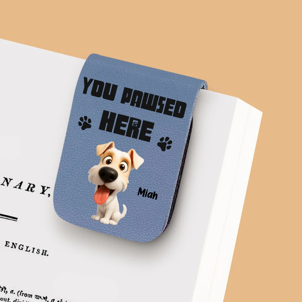 You Pawsed Here - Personalized Custom Leather Bookmark - Image 8