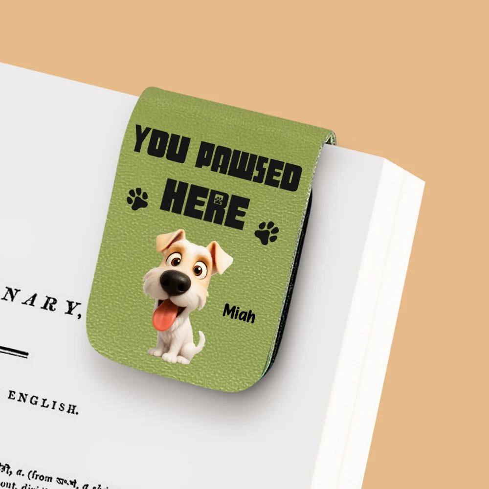 You Pawsed Here - Personalized Custom Leather Bookmark - Image 9