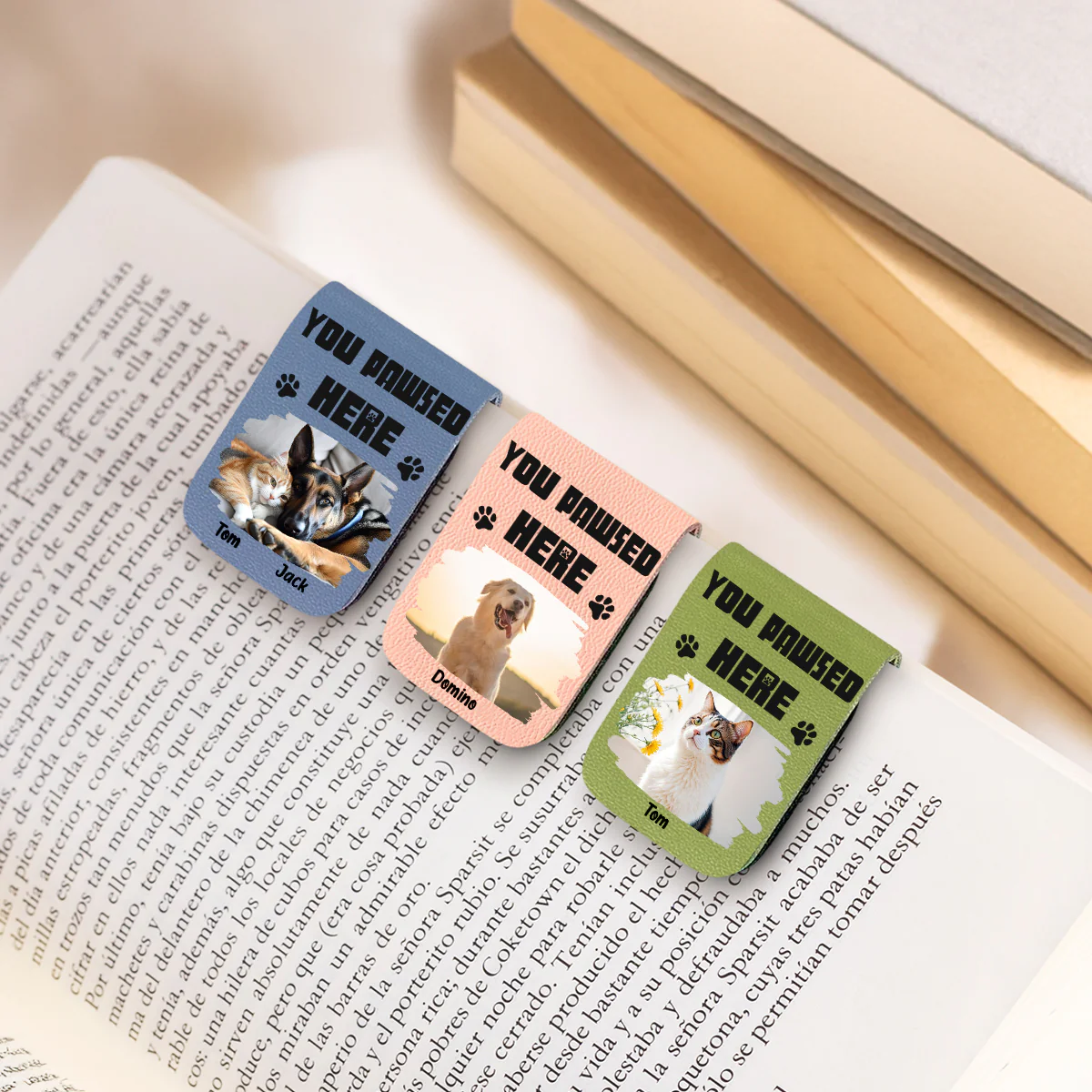 You Pawsed Here Photo - Personalized Custom Leather Bookmark - Image 4