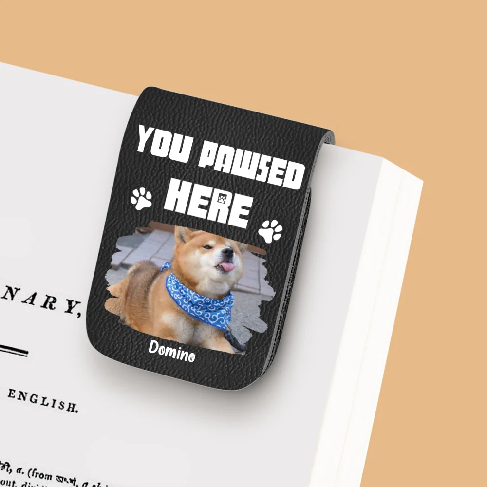 You Pawsed Here Photo - Personalized Custom Leather Bookmark - Image 6