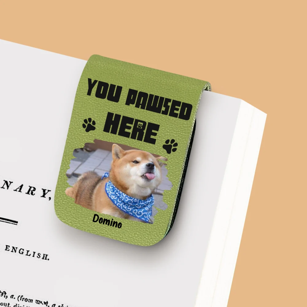 You Pawsed Here Photo - Personalized Custom Leather Bookmark - Image 8