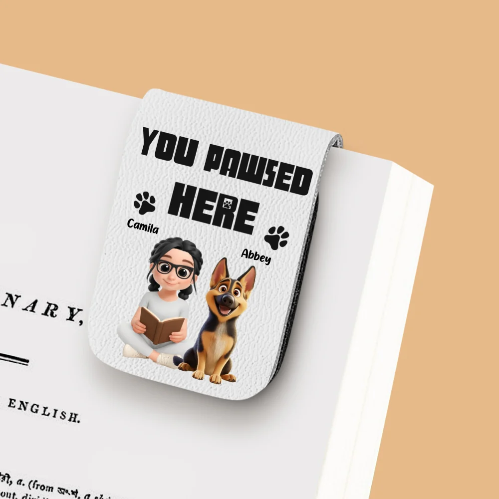 You Pawsed Here Ver 2 - Personalized Custom Leather Bookmark - Image 10