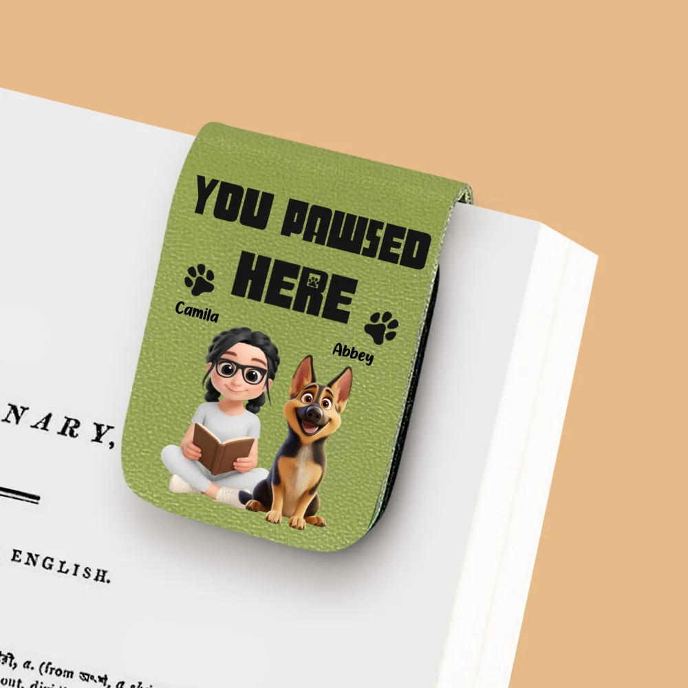 You Pawsed Here Ver 2 - Personalized Custom Leather Bookmark - Image 8