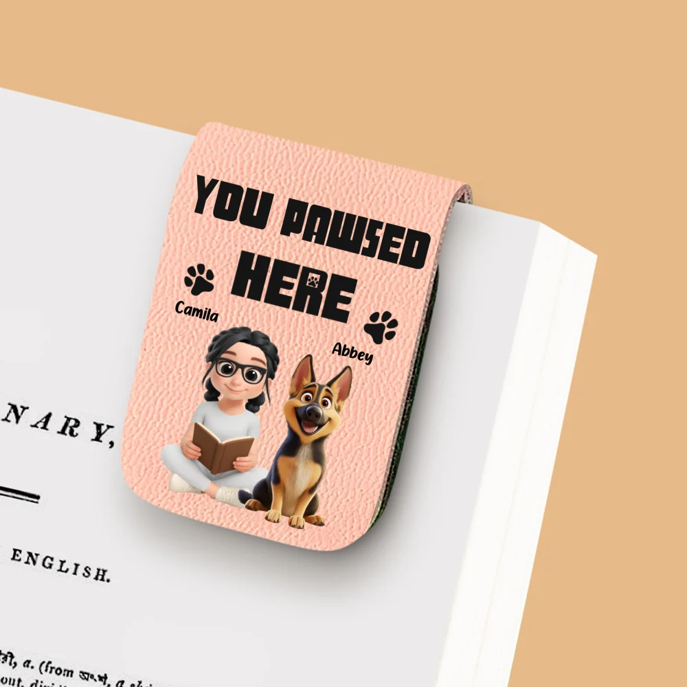 You Pawsed Here Ver 2 - Personalized Custom Leather Bookmark - Image 9