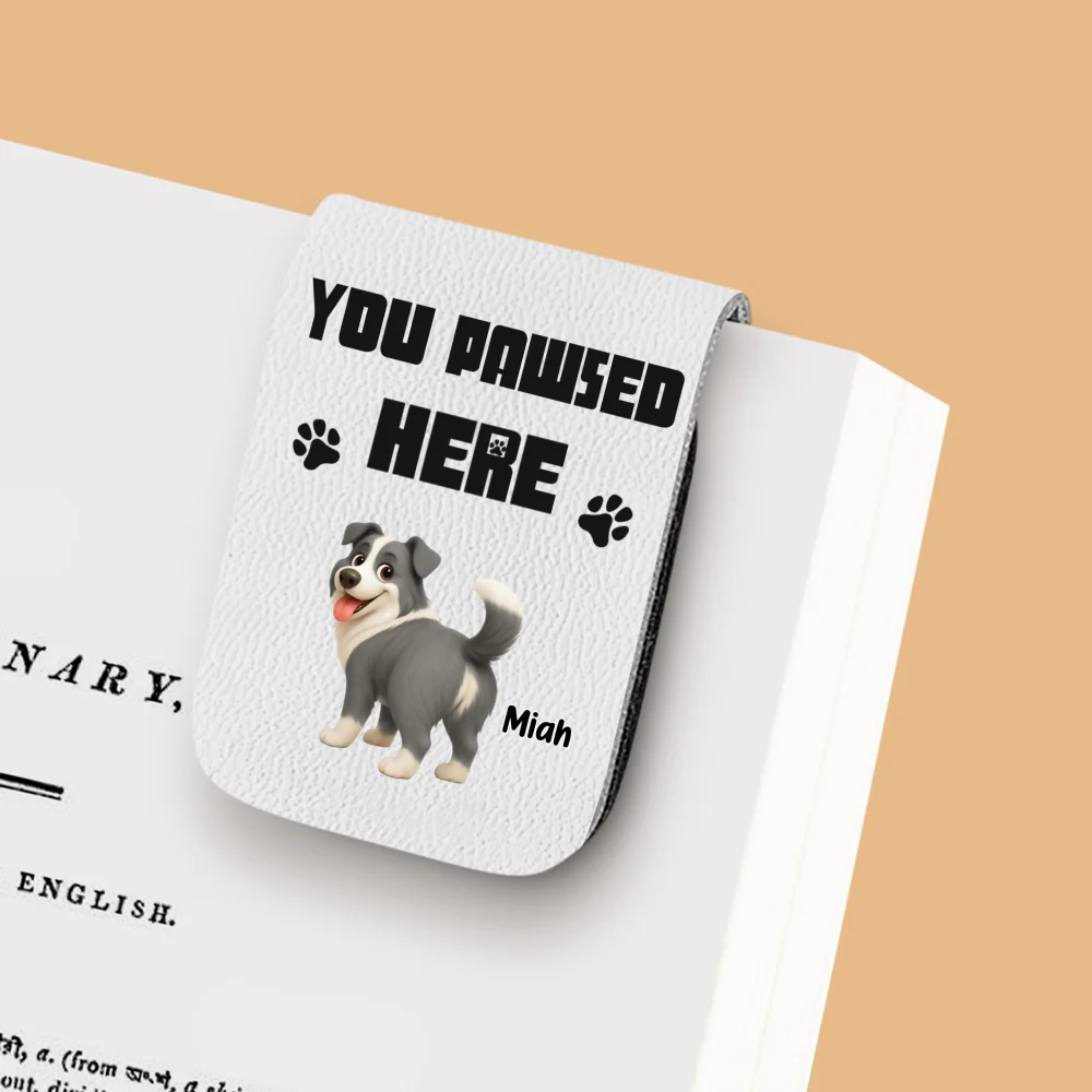You Pawsed Here Ver 3 - Personalized Custom Leather Bookmark - Image 10