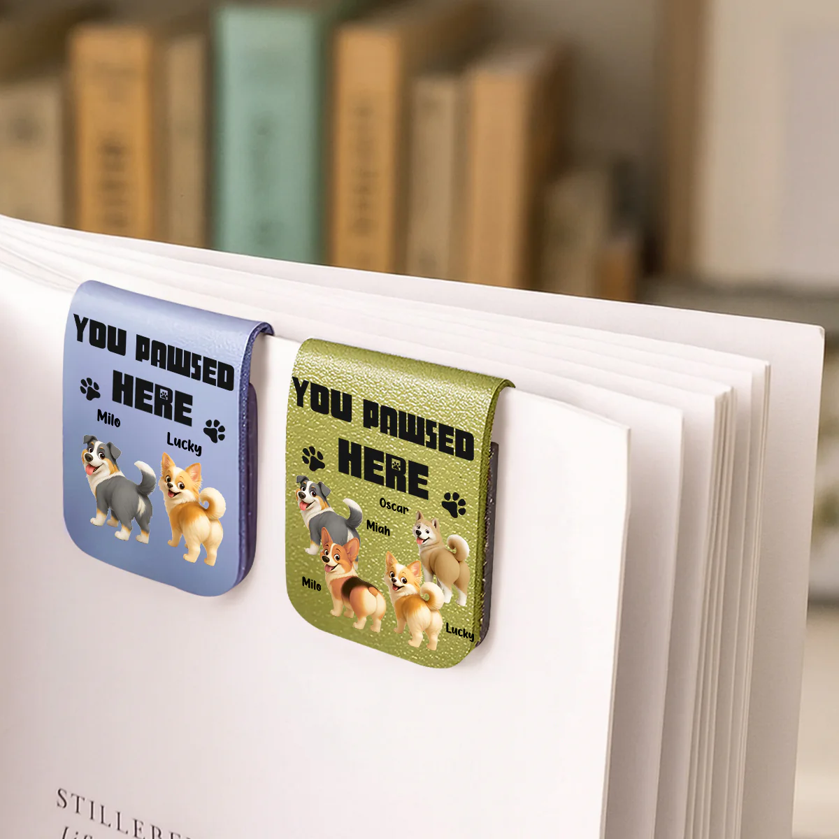 You Pawsed Here Ver 3 - Personalized Custom Leather Bookmark - Image 3