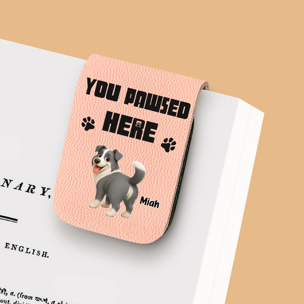 You Pawsed Here Ver 3 - Personalized Custom Leather Bookmark - Image 9