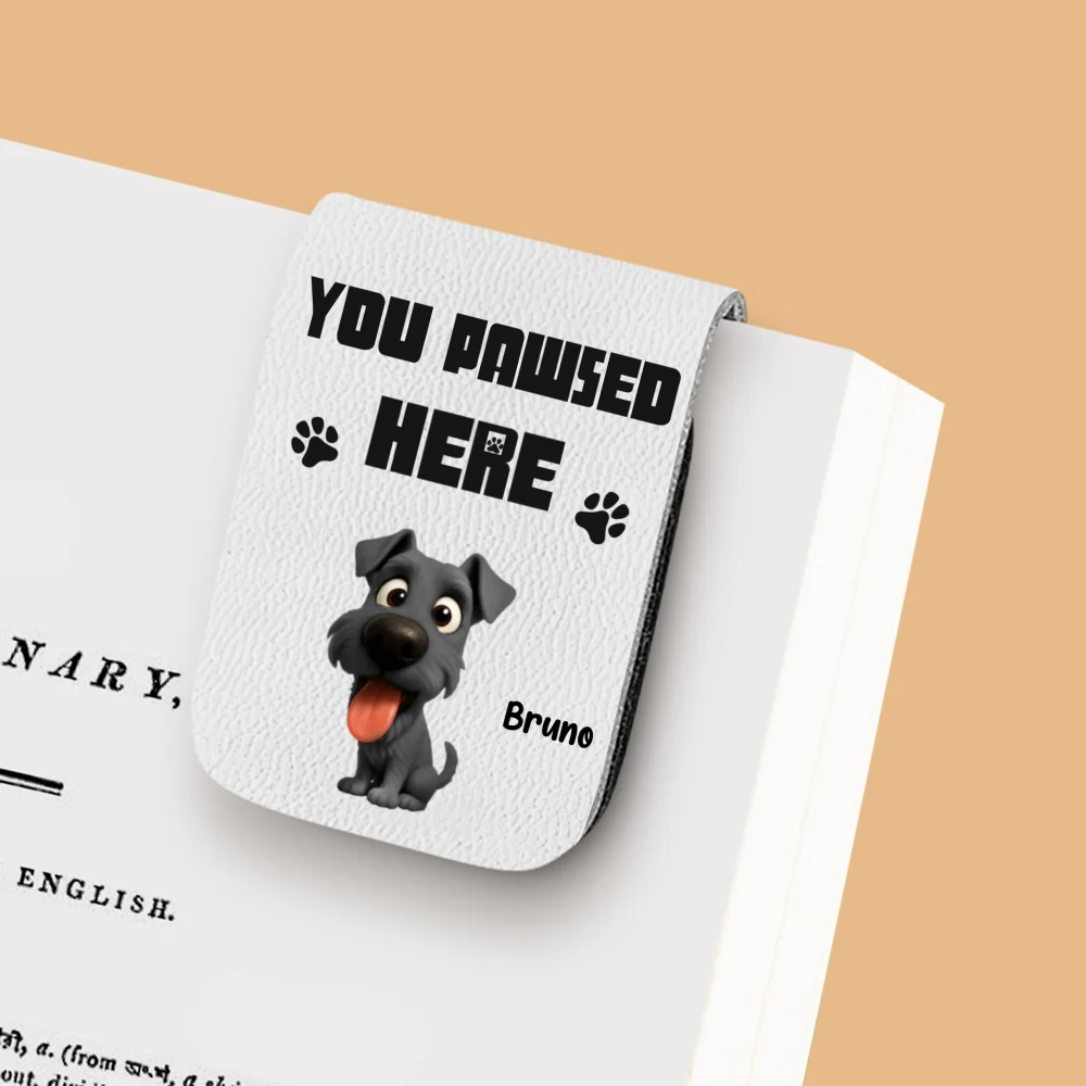You Pawsed Here With Us - Personalized Custom Leather Bookmark - Image 10