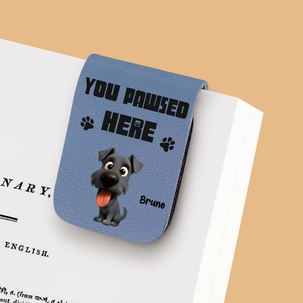 You Pawsed Here With Us - Personalized Custom Leather Bookmark - Image 7