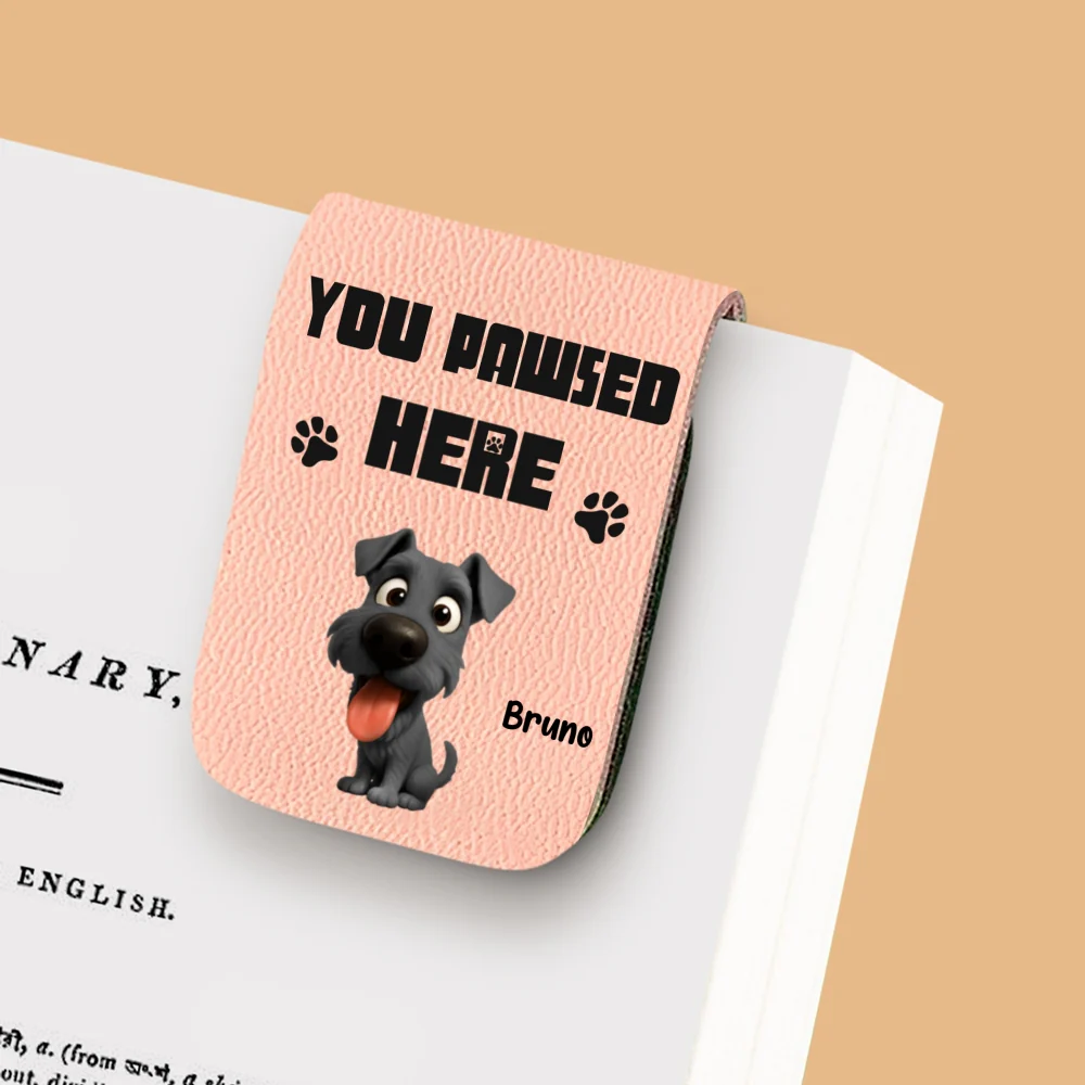 You Pawsed Here With Us - Personalized Custom Leather Bookmark - Image 9