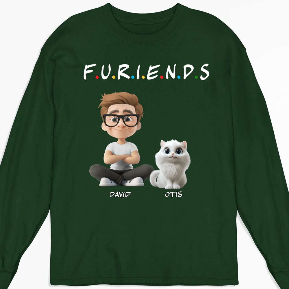 Your Cat Friend - Personalized Custom Long Sleeve T-shirt - Image 6