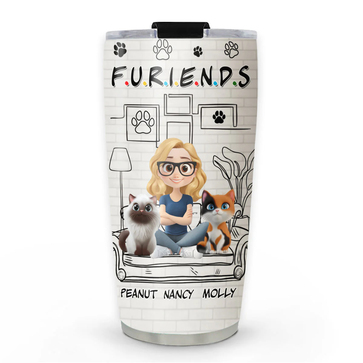 Your Cat Friend - Personalized Custom Tumbler