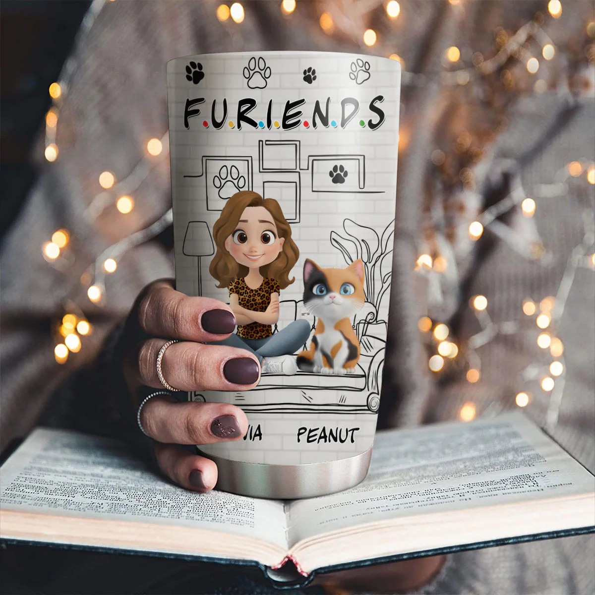 Your Cat Friend - Personalized Custom Tumbler - Image 2