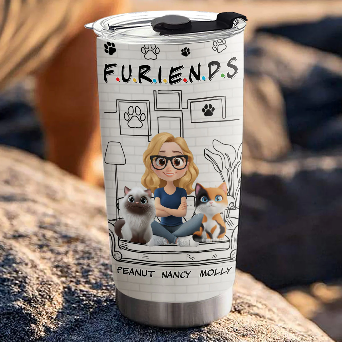 Your Cat Friend - Personalized Custom Tumbler - Image 3