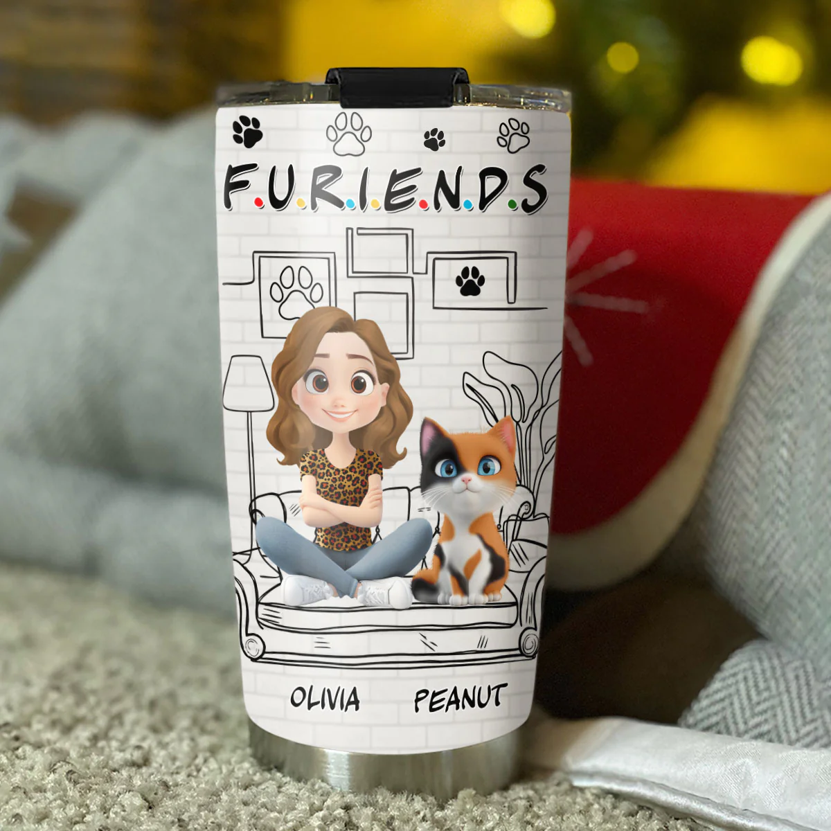 Your Cat Friend - Personalized Custom Tumbler - Image 4