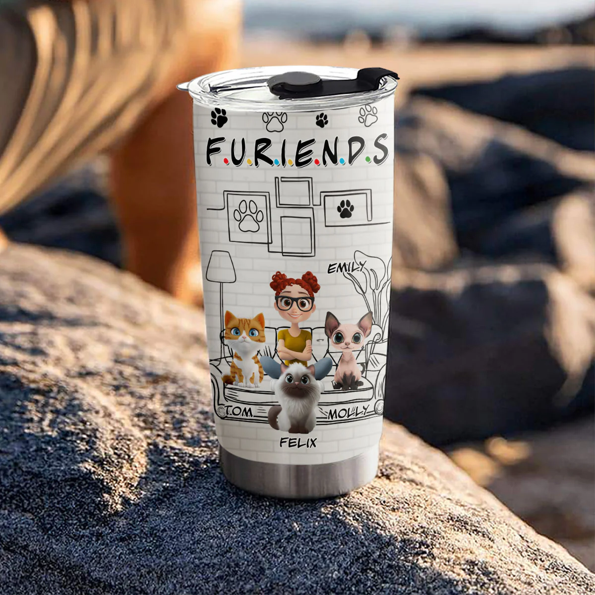 Your Cat Friend - Personalized Custom Tumbler - Image 5