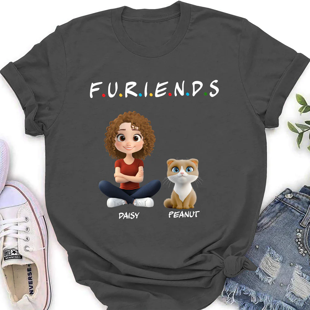 Your Cat Friend - Personalized Custom Women's T-Shirt - Image 4