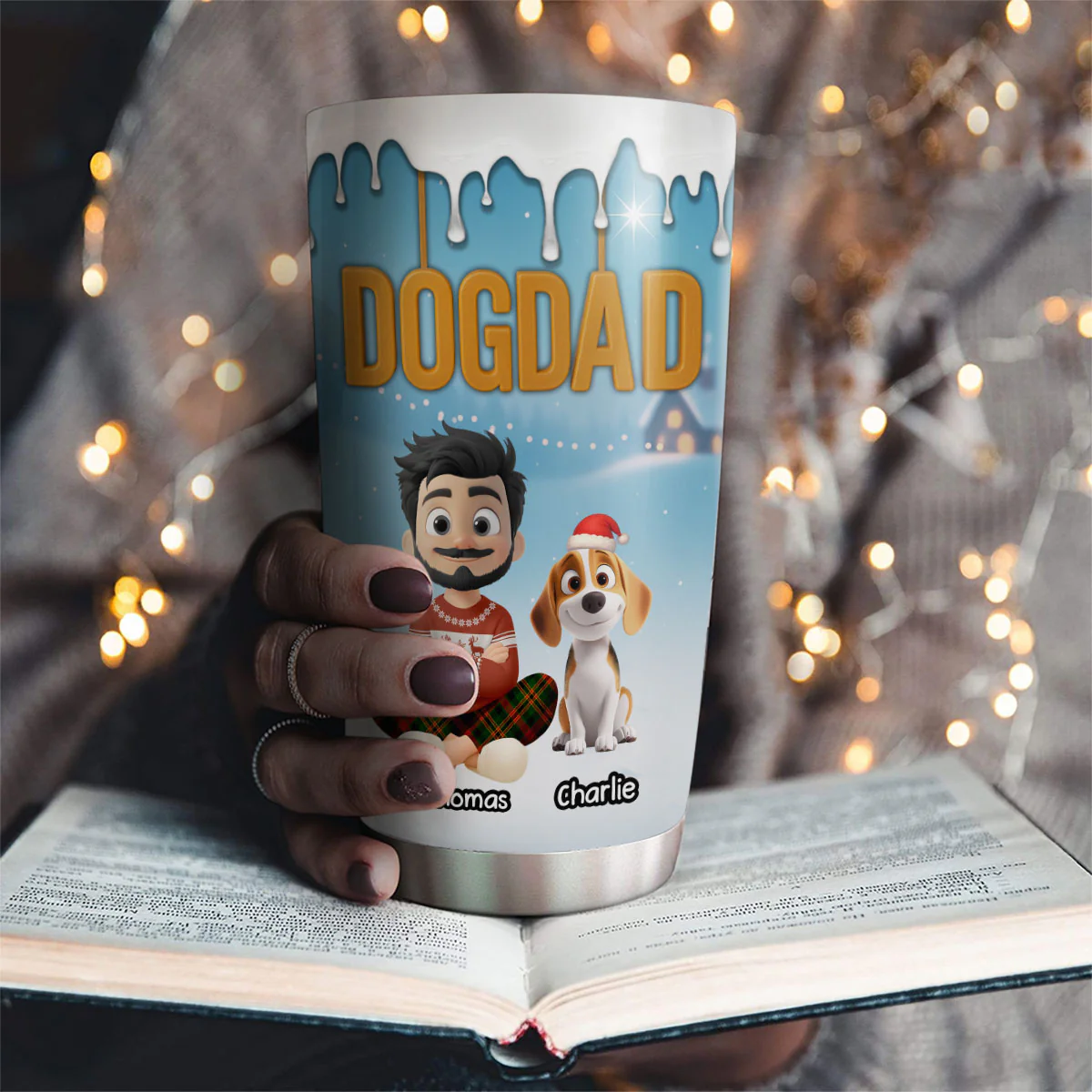 Your Dad Now Onwards - Personalized Custom 3D Inflated Effect Tumbler - Image 2