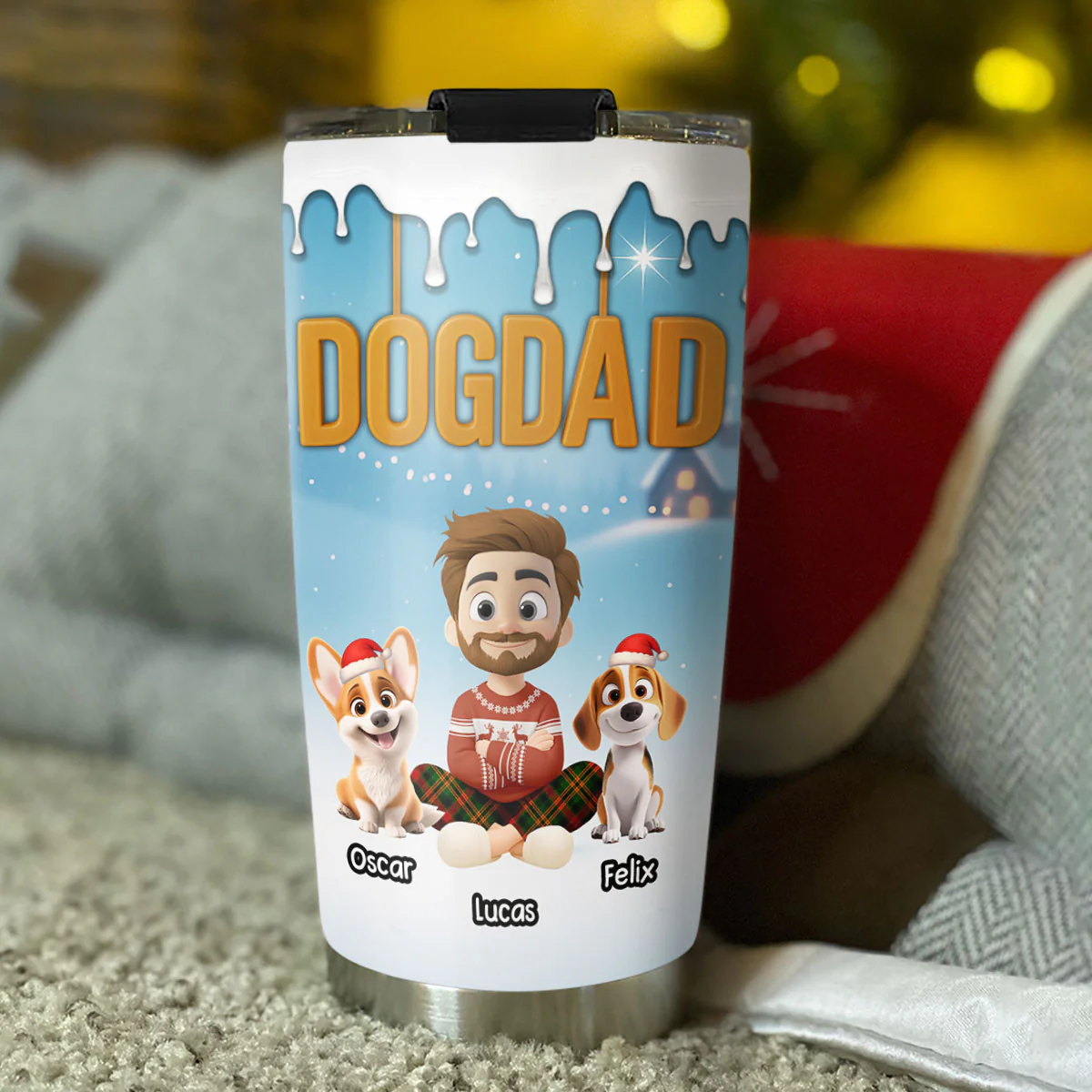 Your Dad Now Onwards - Personalized Custom 3D Inflated Effect Tumbler - Image 3