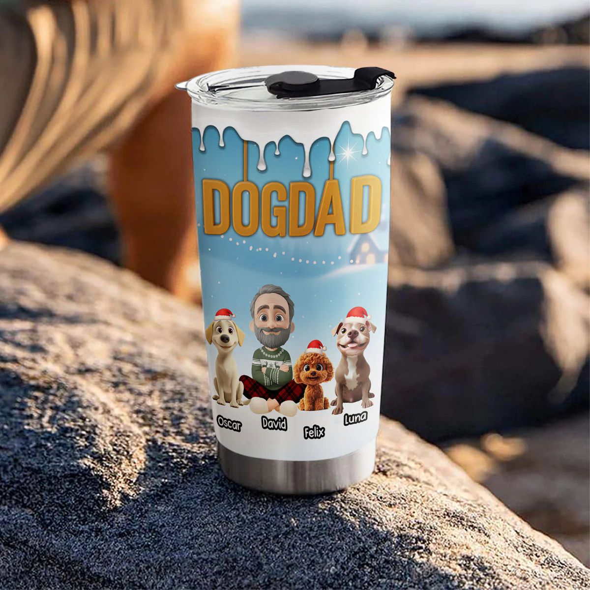 Your Dad Now Onwards - Personalized Custom 3D Inflated Effect Tumbler - Image 4