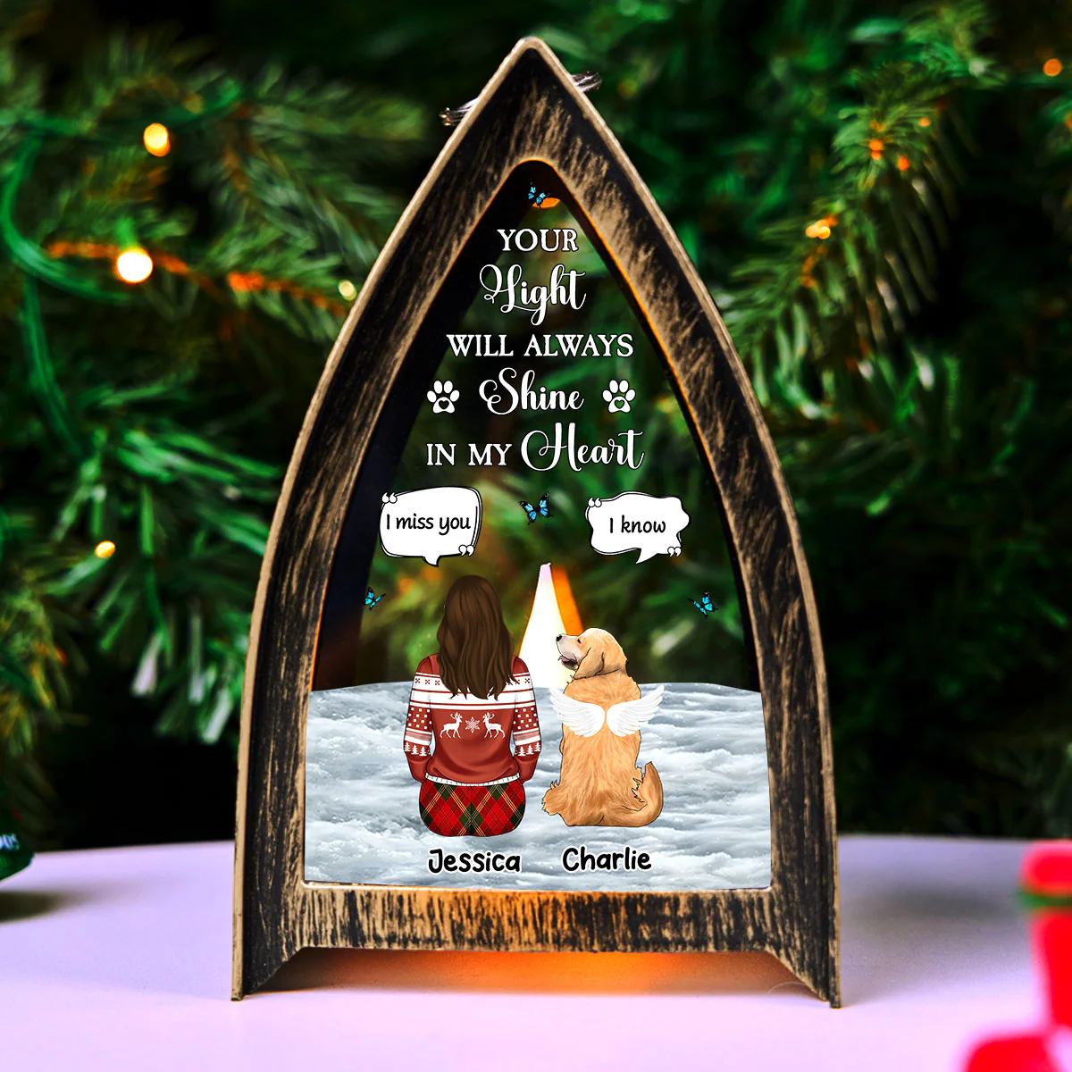 Your Light Will Always Shine In My Heart - Personalized Custom Table Lantern