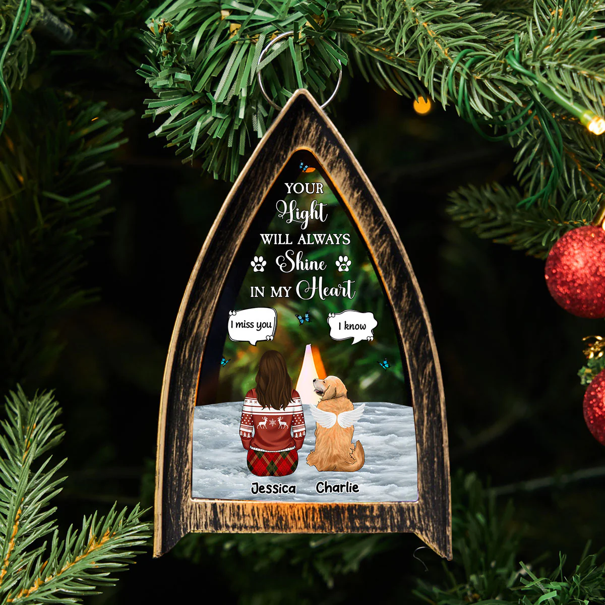 Your Light Will Always Shine In My Heart - Personalized Custom Table Lantern - Image 2