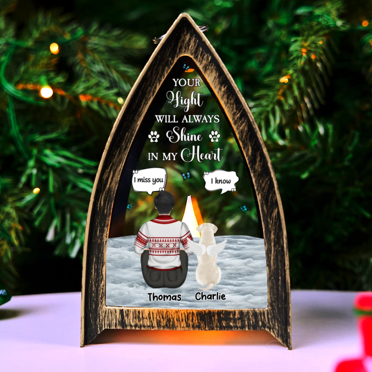 Your Light Will Always Shine In My Heart - Personalized Custom Table Lantern - Image 6