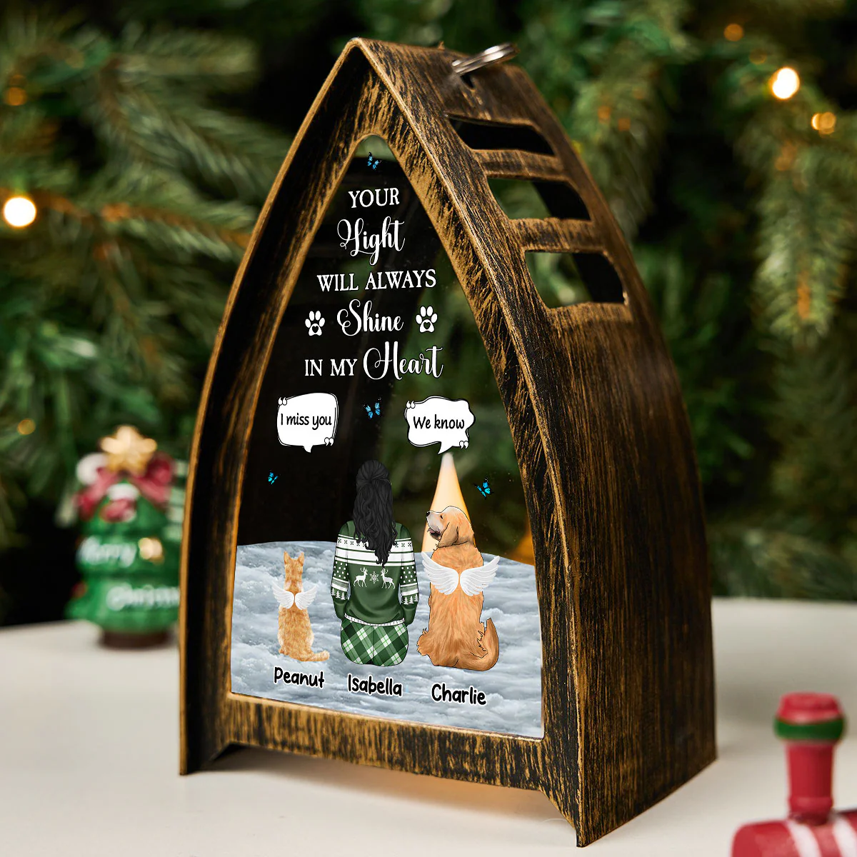 Your Light Will Always Shine In My Heart Pet - Personalized Custom Table Lantern - Image 3